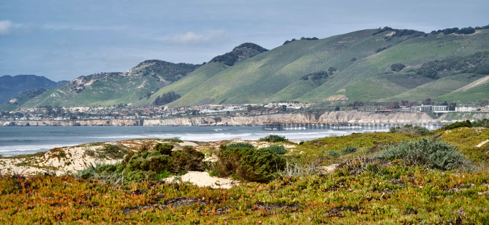 Pismo Beach seen from the dunes south of town